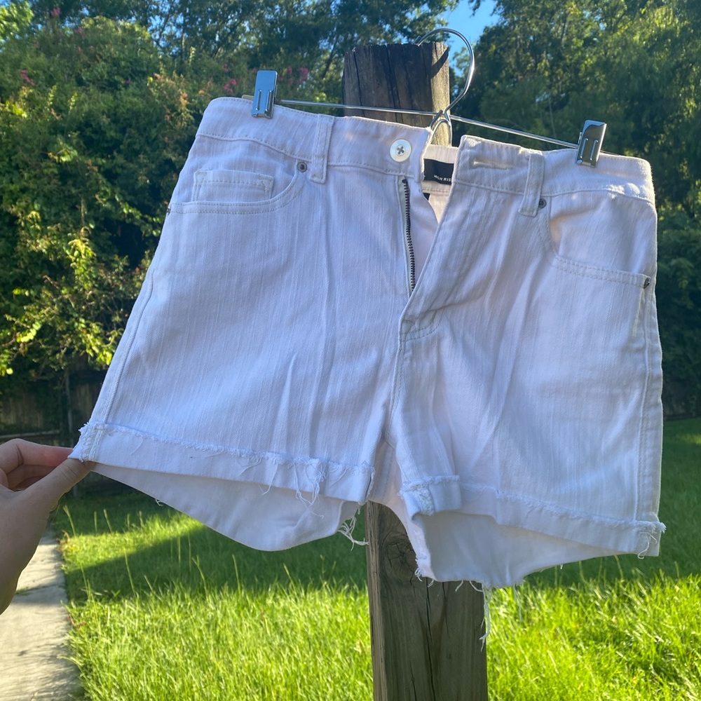 White denim shorts
